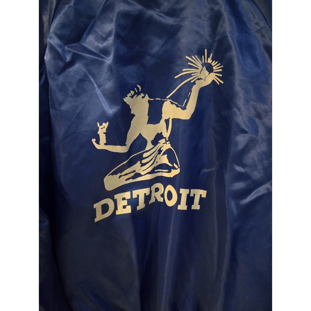 Vintage Detroit Spirit Of Detroit Satin Jacket USA Auburn XL Blue 90s